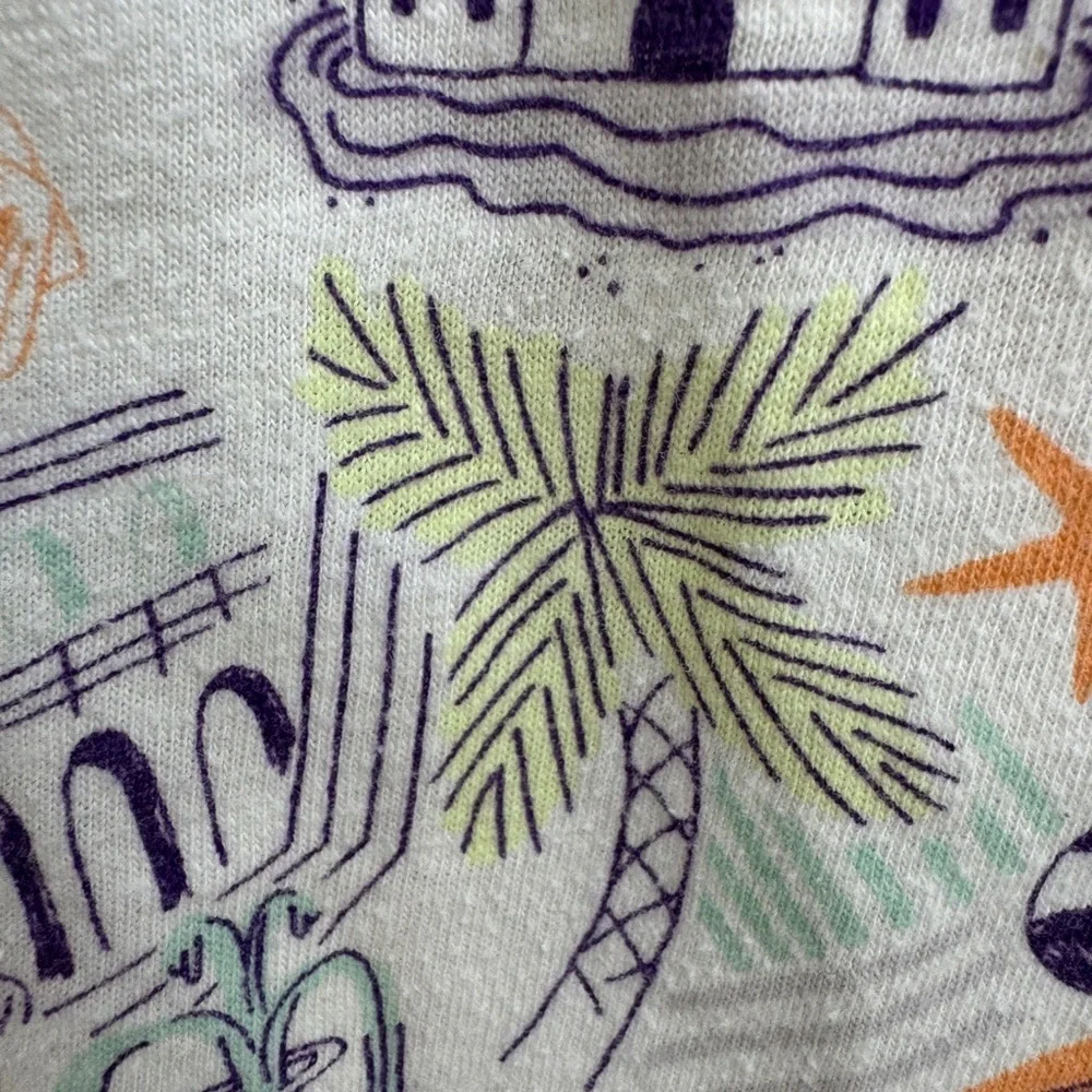 Cat & Jack 3T Girls White Multicolor Tropical Beach Tank Top with Playful Print